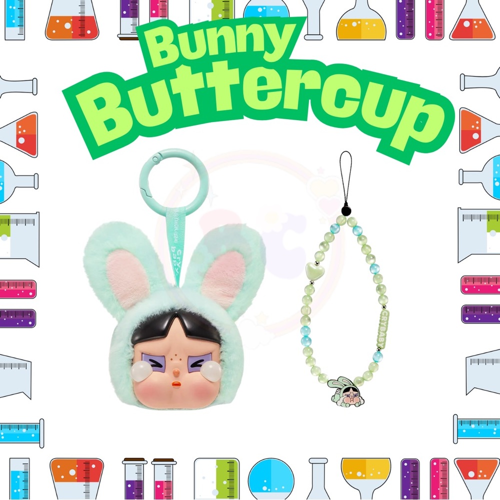 BUNDLE-CRY BABY POWERPUFF PENDANT WITH MATCHING PHONE CHARM!-BUNNY BUTTERCUP